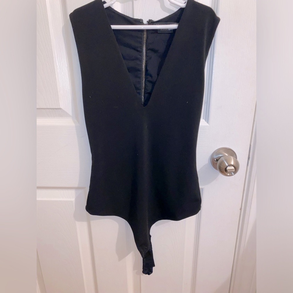 Alice + Olivia designer black body suit